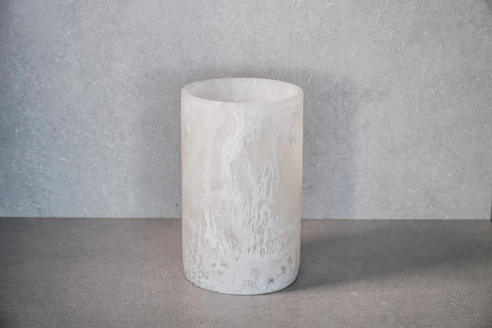  Handmade Resin Vase for home decoration vase with marble texture and aqua swirl