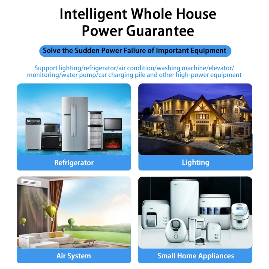 Custom Power Generator 5KW 10KWh 15KWh All In One Stacked Hybrid Inverter 36V 48V 52V LifePO4 Battery Home Energy Storage System