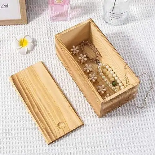 Small sliding lid wooden box ring gift packing box mini storage box