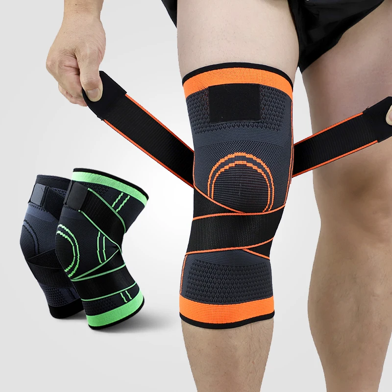 Knitted Compression Knee Sleeve Knee Support Knee Brace with belt