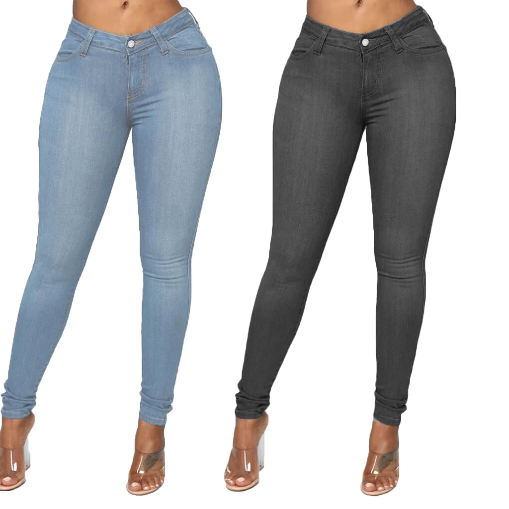 Fashion Slim Classic Basic Denim Jeans For Women Skinny High Waist Jeans Tights Denim Pencil Pants Stretch Women Jeans