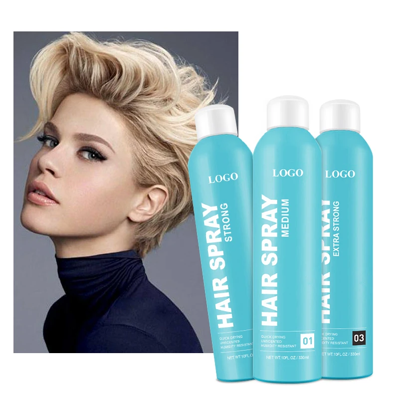 Factory OEM private label hair hold spray with argan oil quick dry and no sticky hair texture spray