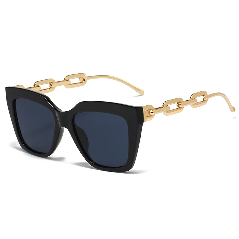 France Fashion Cat Eye Sunglasses Women Square Chain Designer Sun Glasses Wholesale Luxury Eyewear 3212