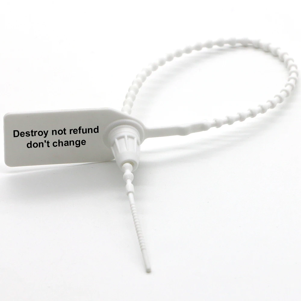 Eco-Friendly Custom Logo Plastic Anti-Theft Self Locking Ties Label For Shoes Clothing Anti-Theft Replacement Warning