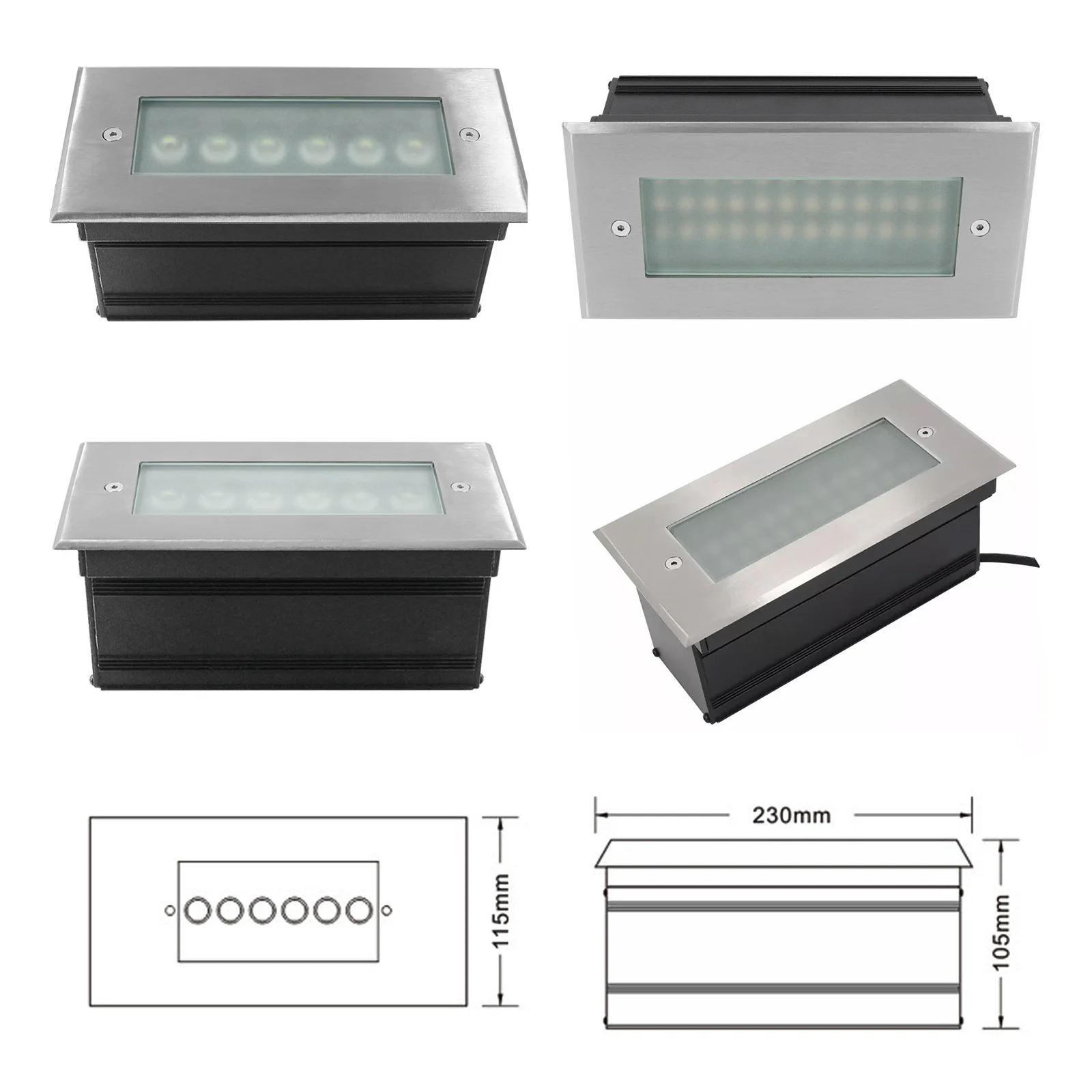 Liweida DC 12V 24V светодиодный квадратный подземные огни IP68 Открытый Водонепроницаемый линейный светильник