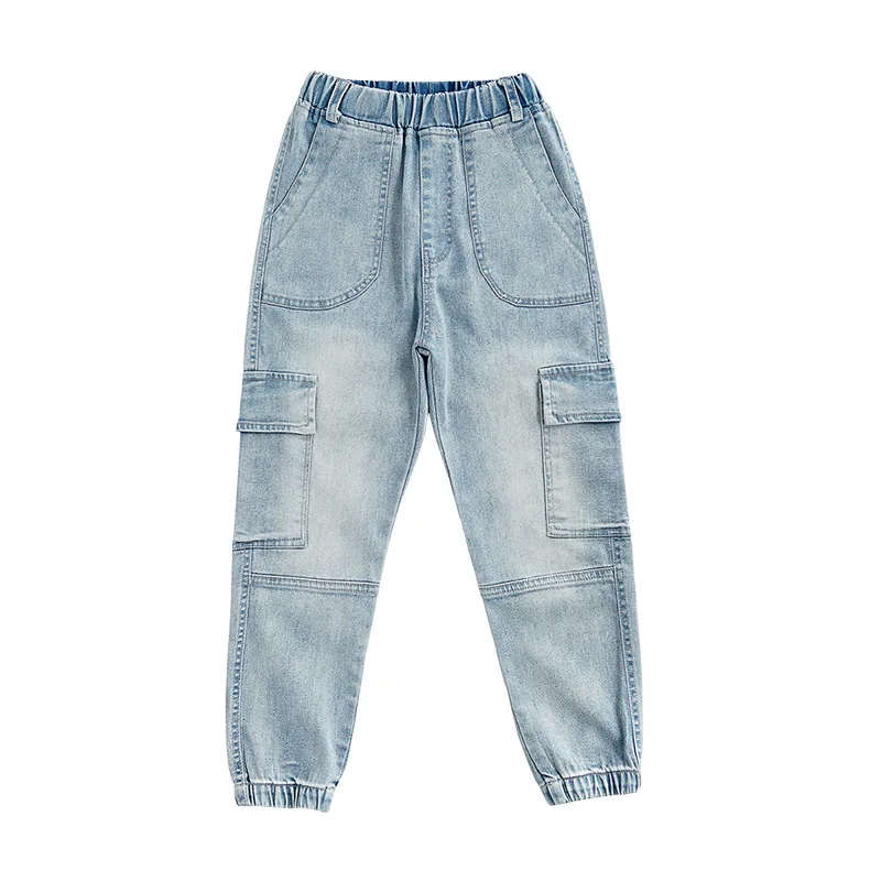 Small FMCG Casual Fashion Loose Kids Ankle Taboo Jeans Boys Casual Wear Pants With Pockets