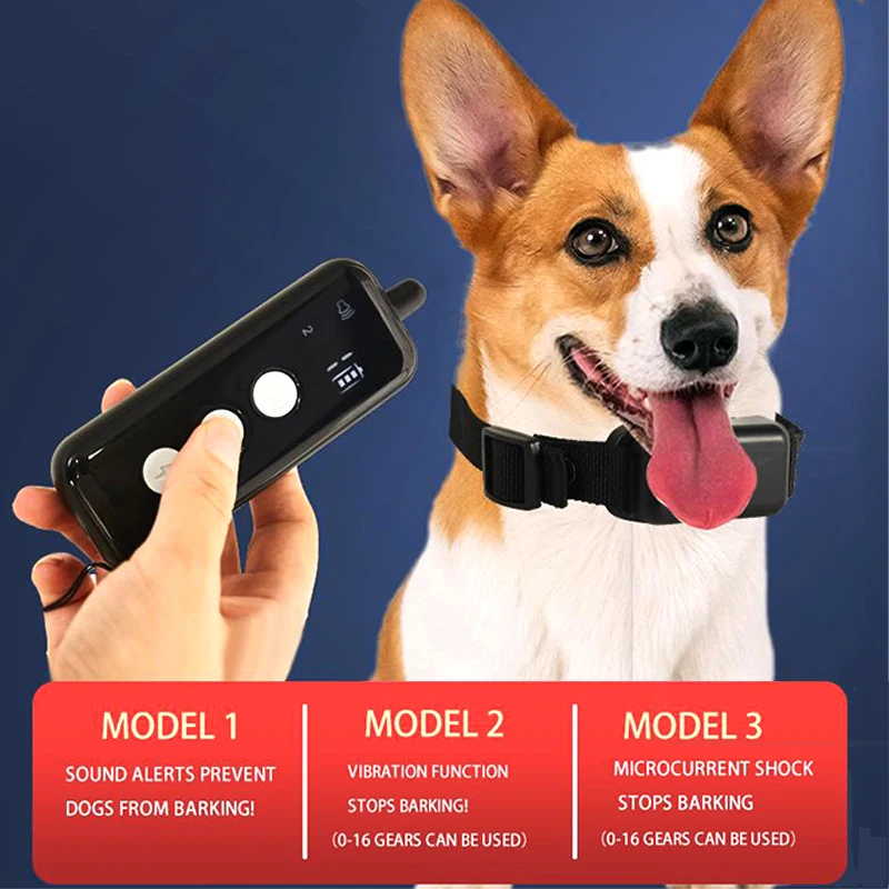 Professional Remote Dog Training Rechargeable Bark Electric Dog Light up Shock Collar Dog Training Collar With Remote