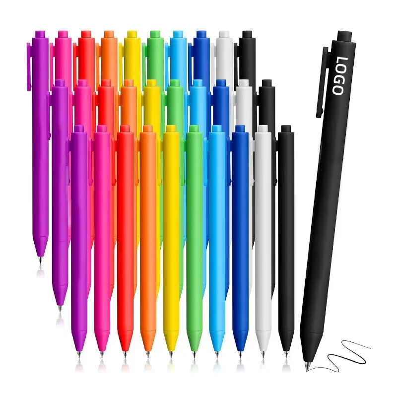 X1010-2 Wholesale School Supplies Gel Ink Pens Soft Touch Rubber Promotional Ballpoint Pens With Custom Logo Plastic Marker Pen