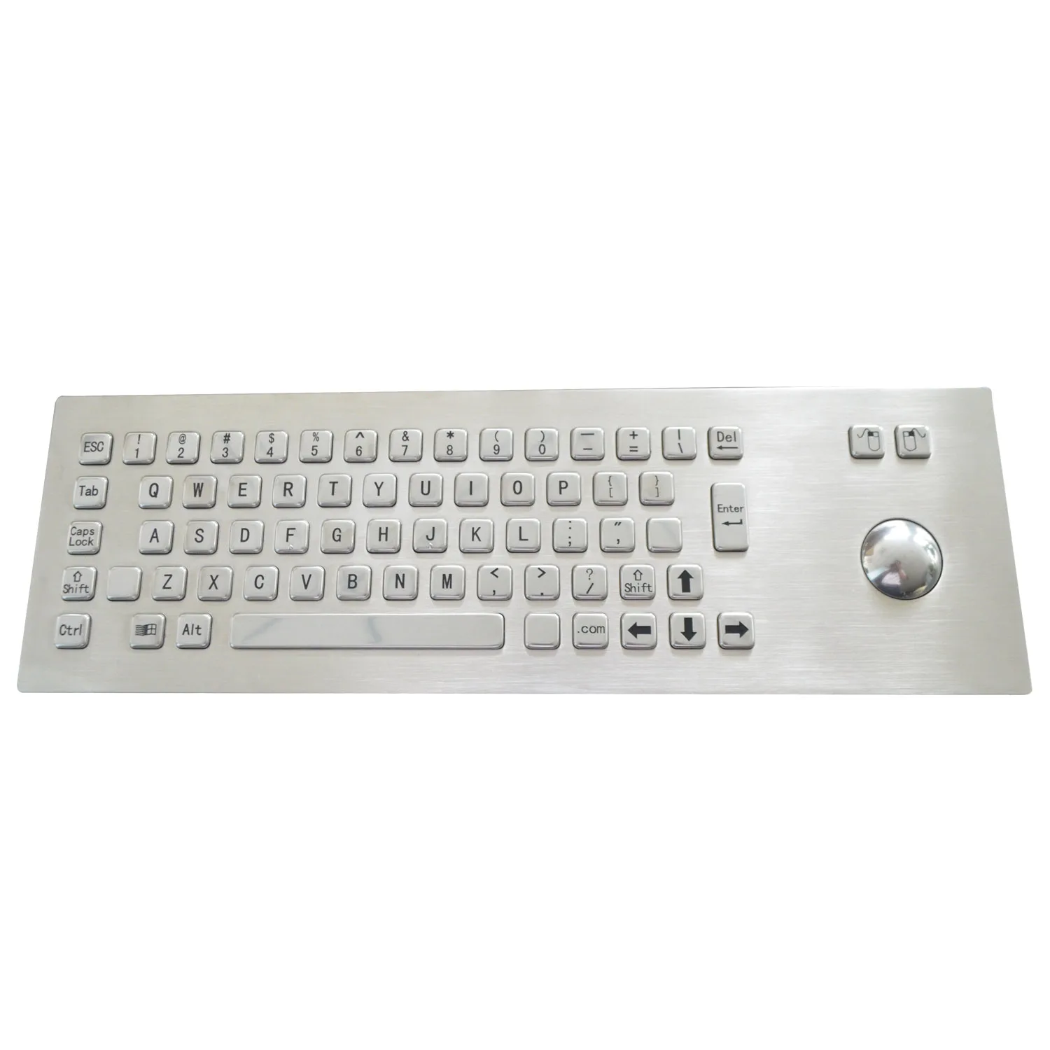 USB stainless steel metal keyboard with trackball