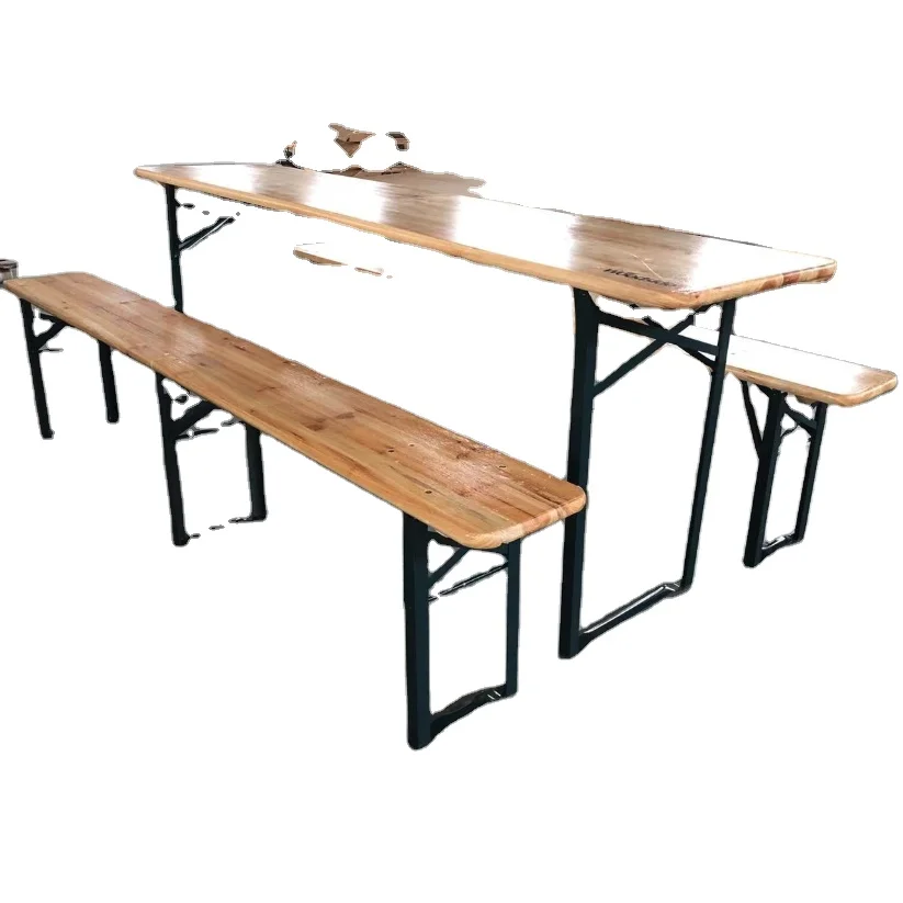 110/120/150cm Pinic/BBQ Outdoor Folding Beer Table and Benches Foldable in the Middle
