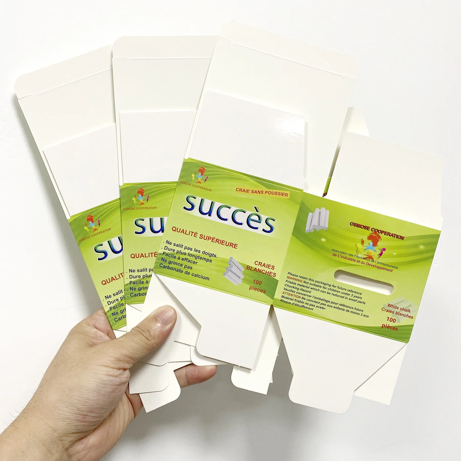 Wholesale Size95x95x85mm Custom Logo Empty Packaging Box School Chalk Paper Box For Packing