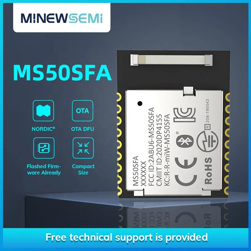 Smallest Nordic nRF52810 MS50SFA2 Bluetooth 5.3 SoC supporting Bluetooth Low Energy High Speed 12-bit ADC Capable Module