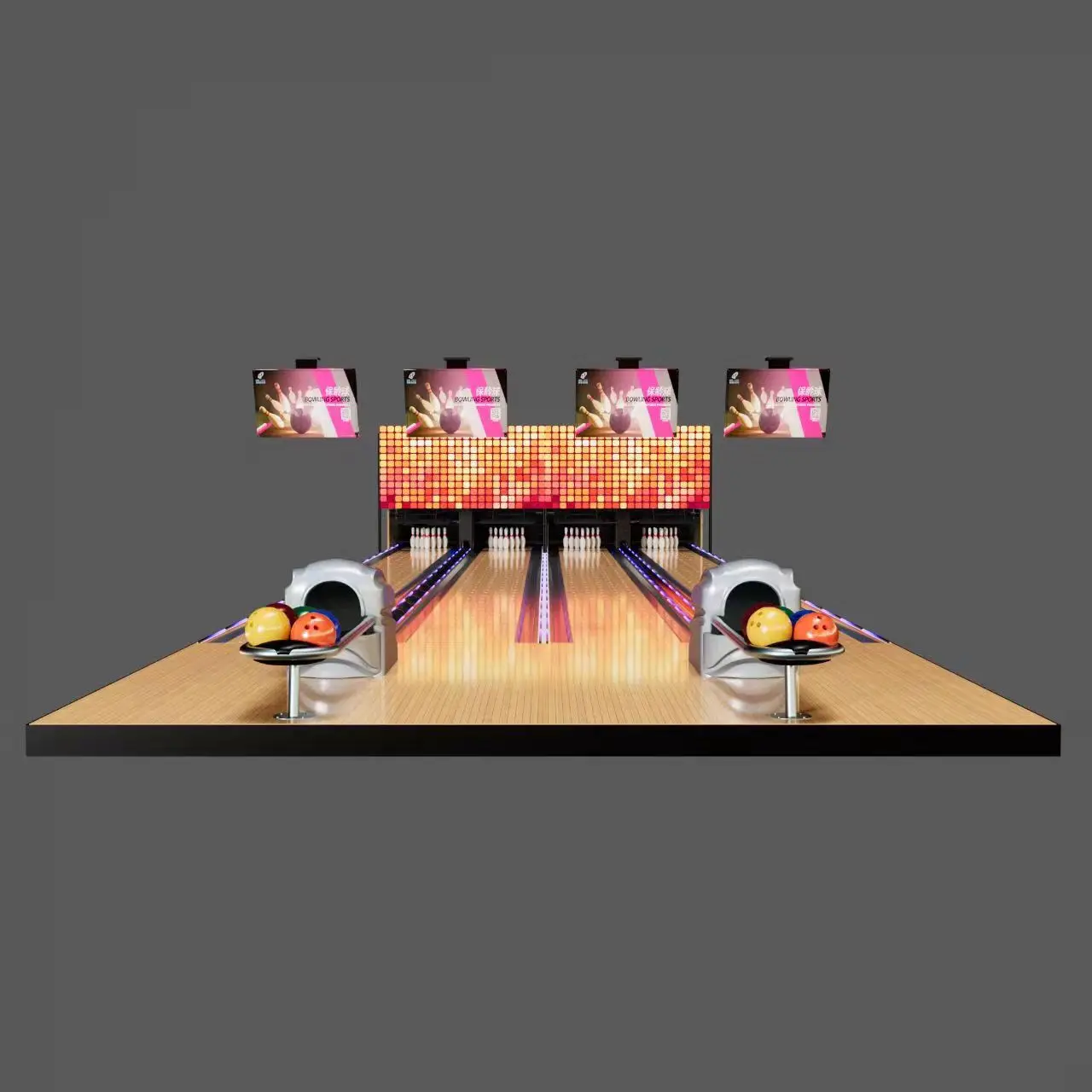 Reliable Quality Bowling Alley Pins Lane Equipment cable pin bowling With Bowling Ball