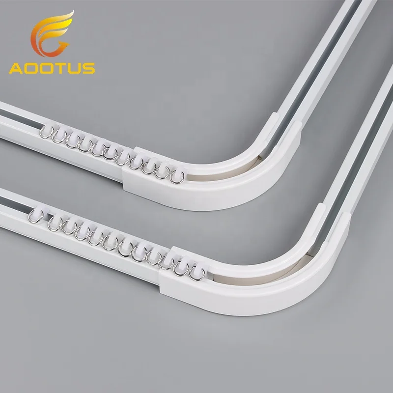 New Type Curtain Track Carriers Aluminium 90 Degree Curtain Track Heavy Duty Curtain Rail