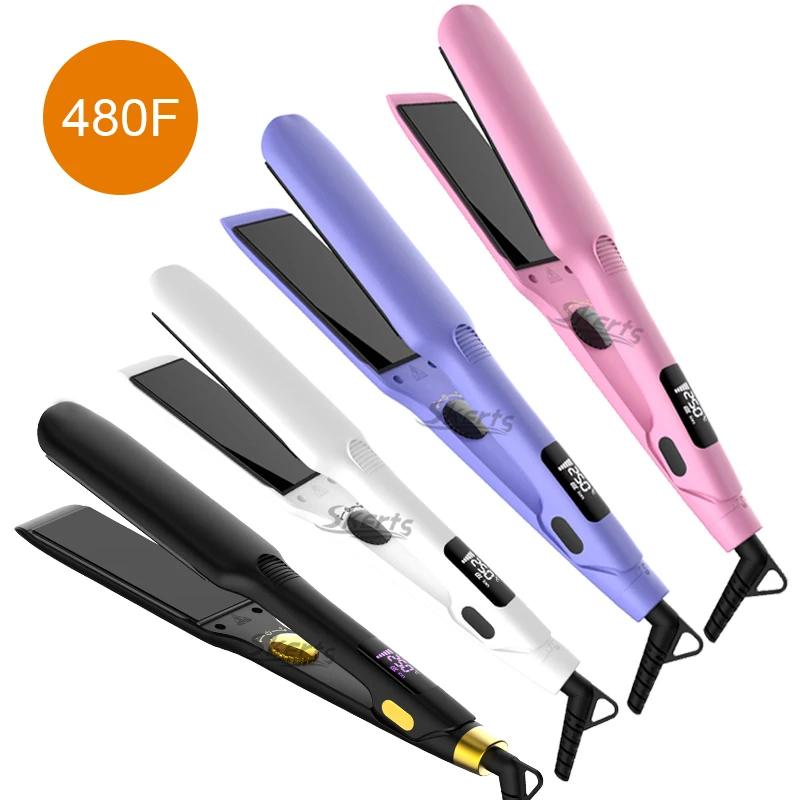 Best Portable Customize Logo Keratin Treatment Hair Straightener 480 Degrees 2 In 1 Hair Flat Iron And Curler