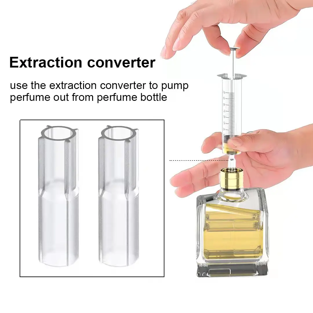 10ml Plastic Syringe with Extraction Adapter Perfume Refill Tool Perfume Decanting Supplies for Travel Empty Perfume Bottle