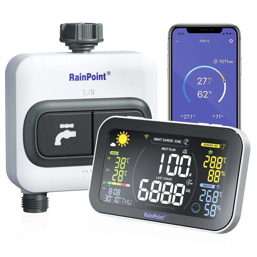 Garden Automatic Watering irrigation System Smart Garden Timer Wifi Automatic Drip Irrigation Controller with Display Gateway