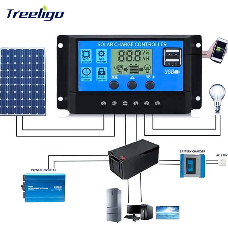 solar system 12V 24V 50A mppt controller solar panel regulator charger controller pwm Solar Charge Controller for Home