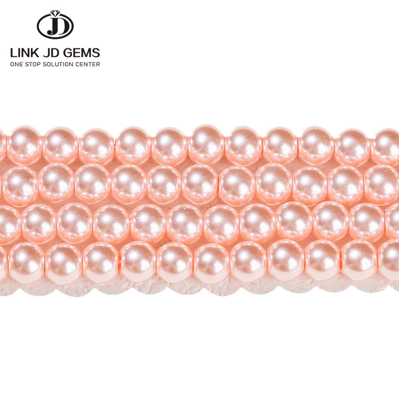 JD GEM 3mm 4mm 6mm 8mm 10mm Flamboyant Loose Shell Pearl Beads for Necklace Jewelry Making Wholesale Strands of Pearls