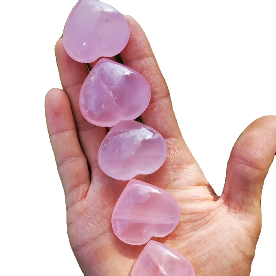 Оптовая продажа, розовый кварц, пушистое сердце, полированный натуральный кристалл, агат: Купить из неба, экспорт Агата
