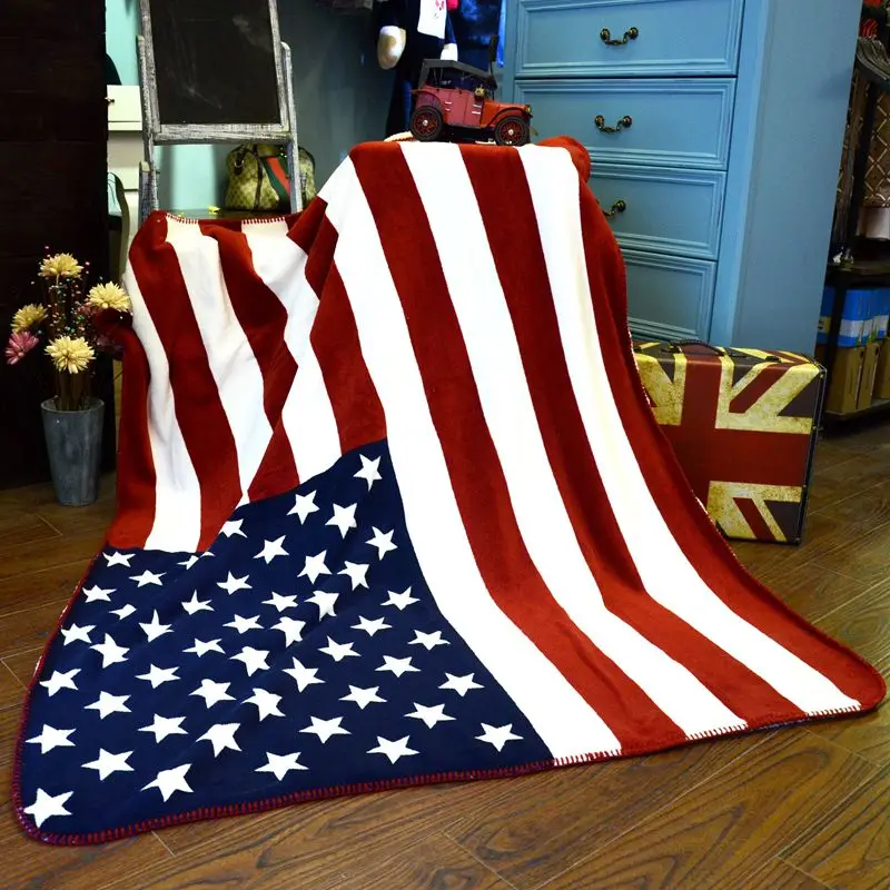 Прочные супер теплые фланелевые флисовые одеяла для зимнего американского флага