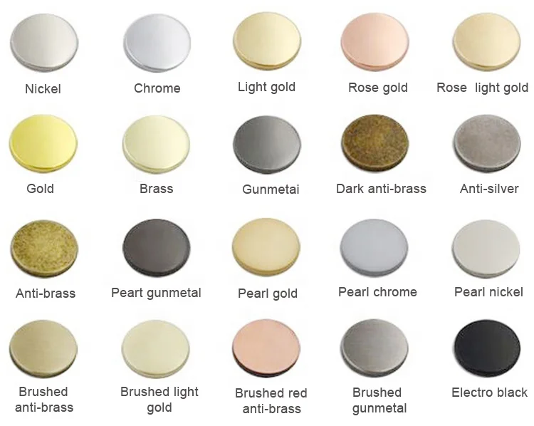 Round gold and gun metal alloy logo hang tags labels for jeans clothes