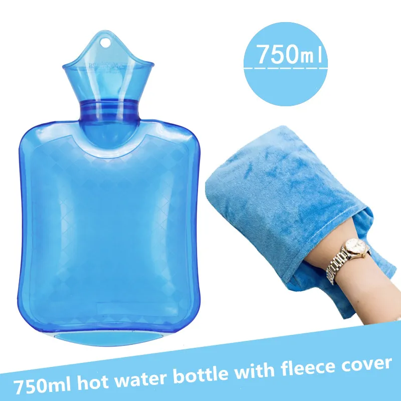 750 мл мини сумка для бутылки с горячей водой ПВХ пластиковый продукт с флисовой крышкой