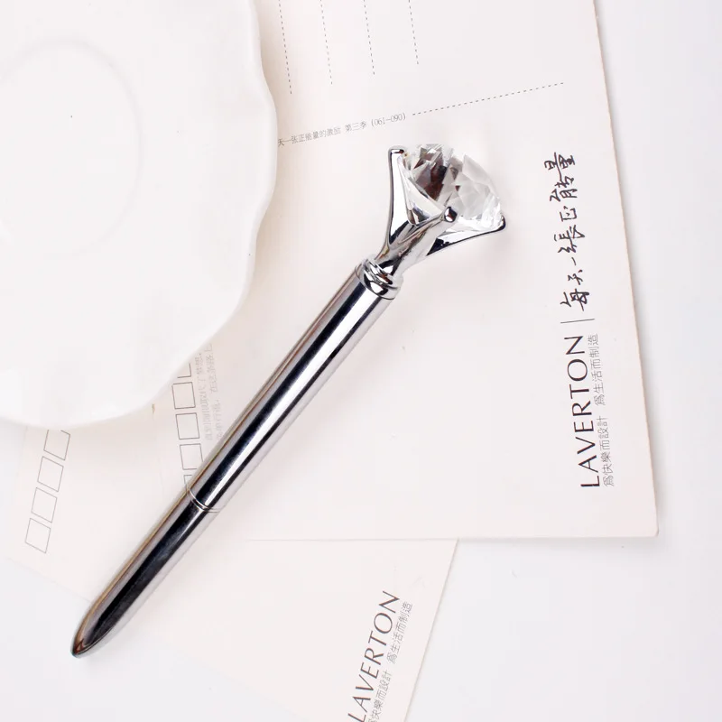 Customized Logo Gift Top Diamond Multi Color Rotating Crown Ballpoint Pens