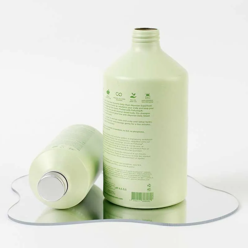 High quality OEM eco friendly empty aluminum bottle custom print  shampoo and conditioner bottle 250ml 500ml 750ml