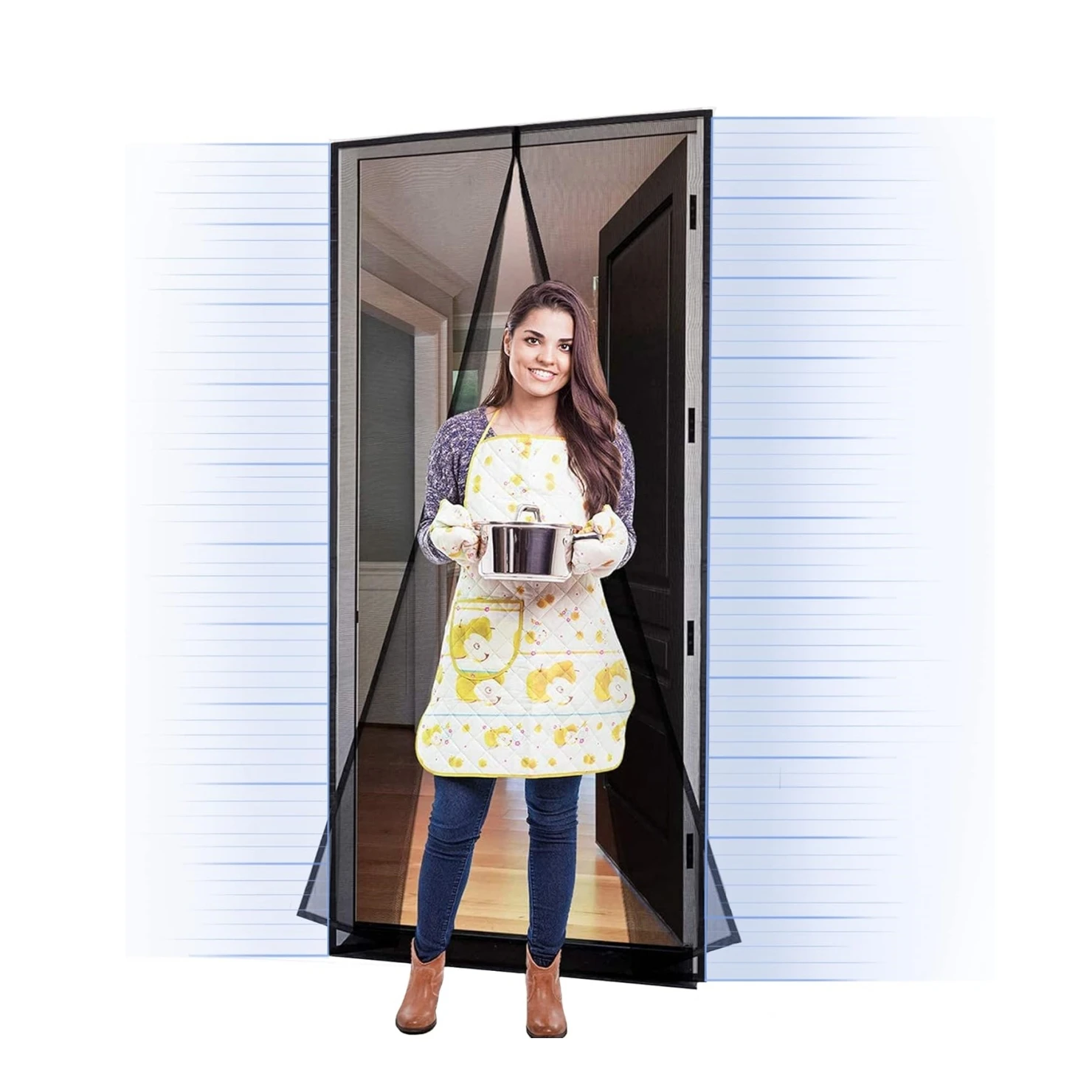 Magnetic Mesh Door Screen Punch-Free Anti Mosquito Insect Magnetic Mesh Door Summer Magnetic Mesh Scree For Door And Window