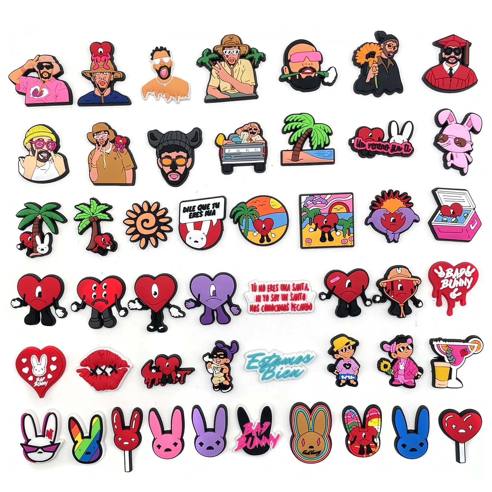 cartoon TV show stranger things bad bunny pvc charms for clog custom croc pvc shoe charms decoration wholesale Via DHL/Fedex