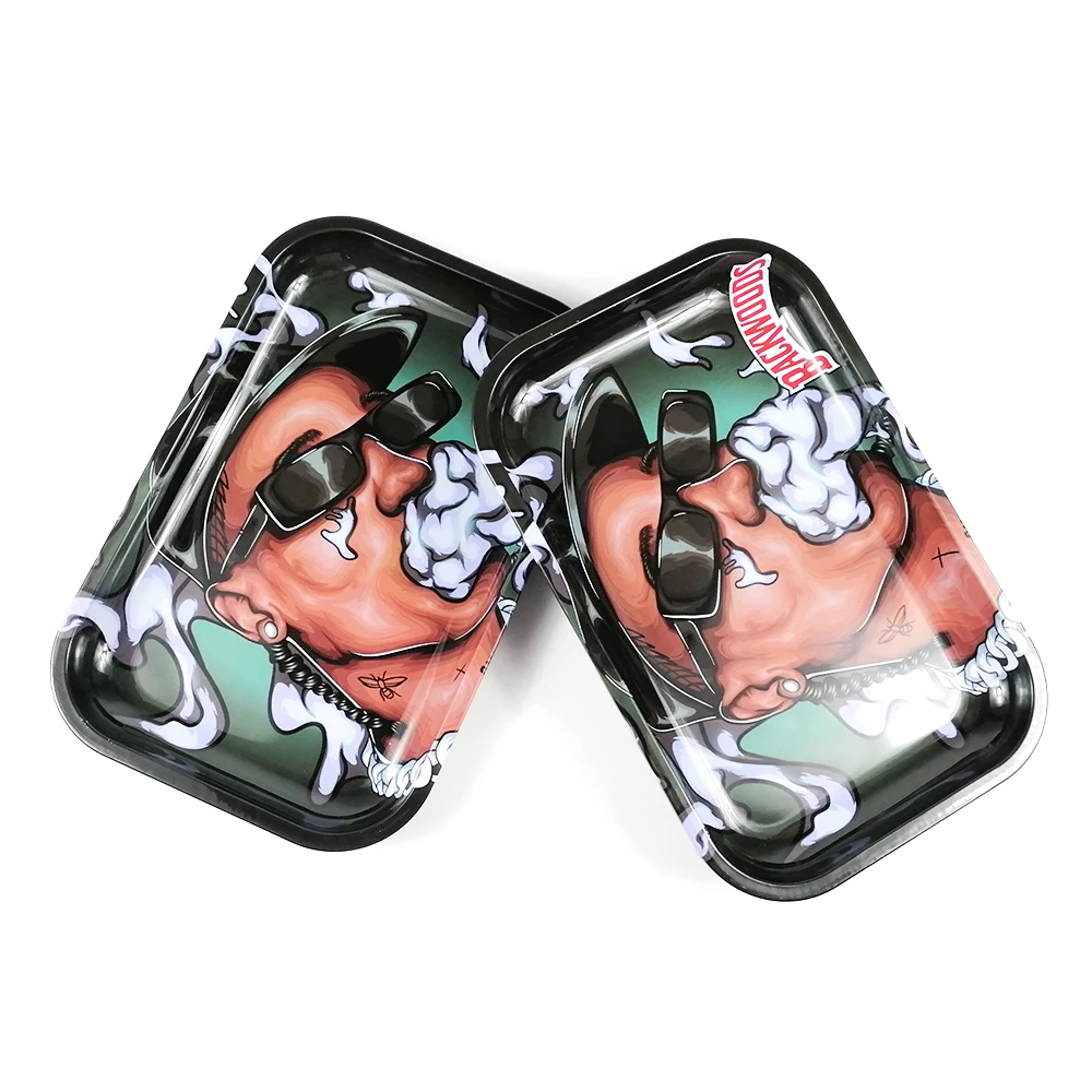 4 Sizes Wholesale Custom weeding accessories metal tray Rolling Tray Metal Cigarette Rolling Trays For Glass pipe smoking