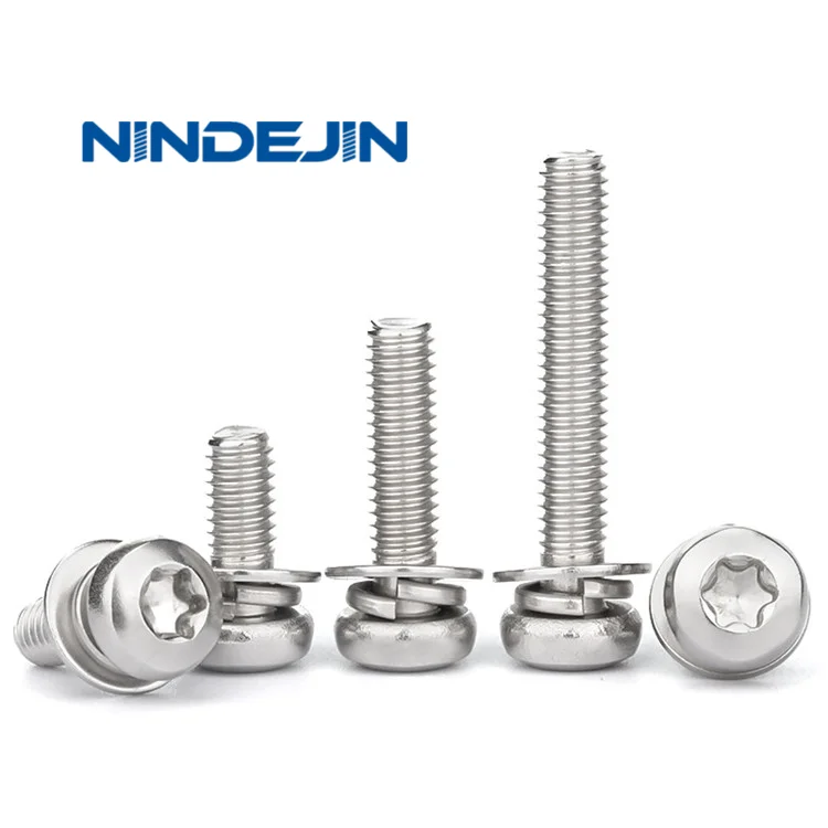Stainless Steel Pan Head Combination Sems Machine Screws M3 M4 M5 M6 M8 Torx Sems Screw