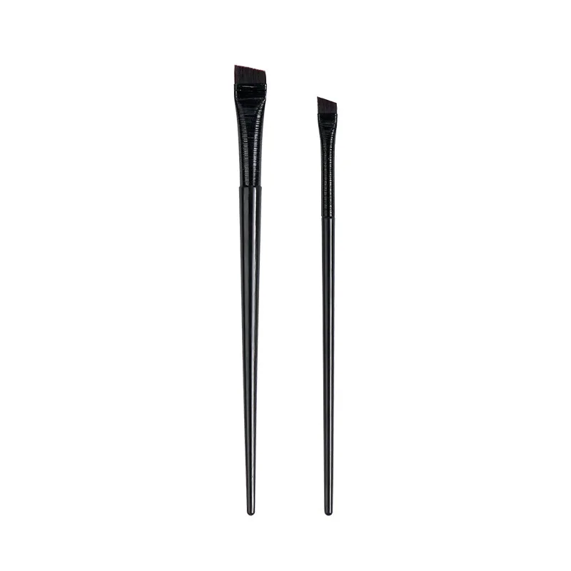 1PC Blade Ultra Fine Flat Thin Black Slim Angled Flat Head Single Eyeliner Eyebrow Long Lasting Vegan Makeup Brush