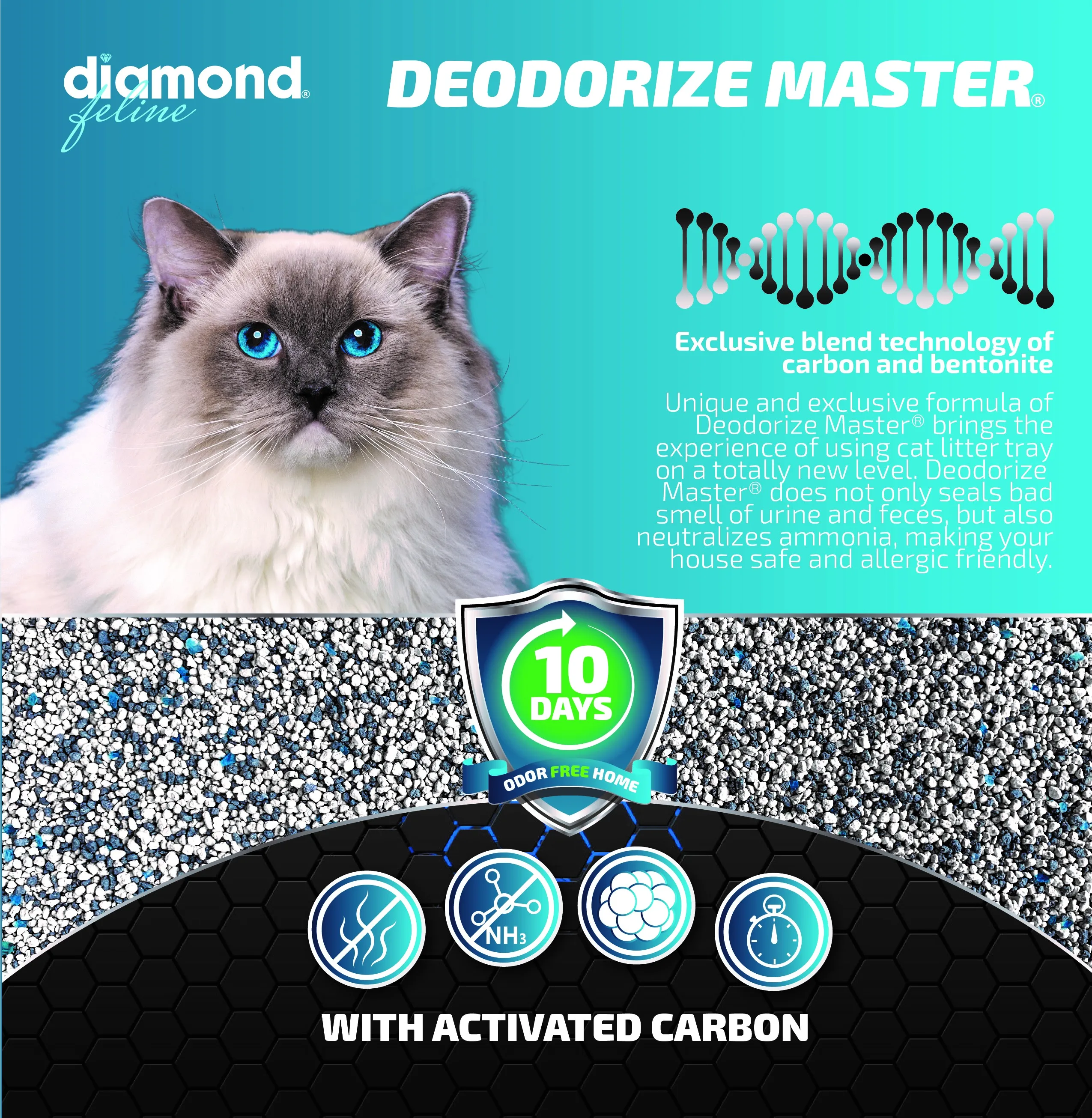Deodorize master Cat Litter with carbon pet litter