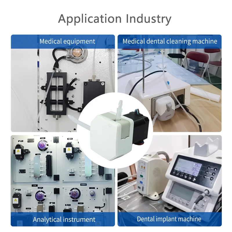 JIHPUMP 384Y High Precision 24V Low Pulse Flow Stepper Motor Peristaltic Pump for Medical Dental Implant Machine