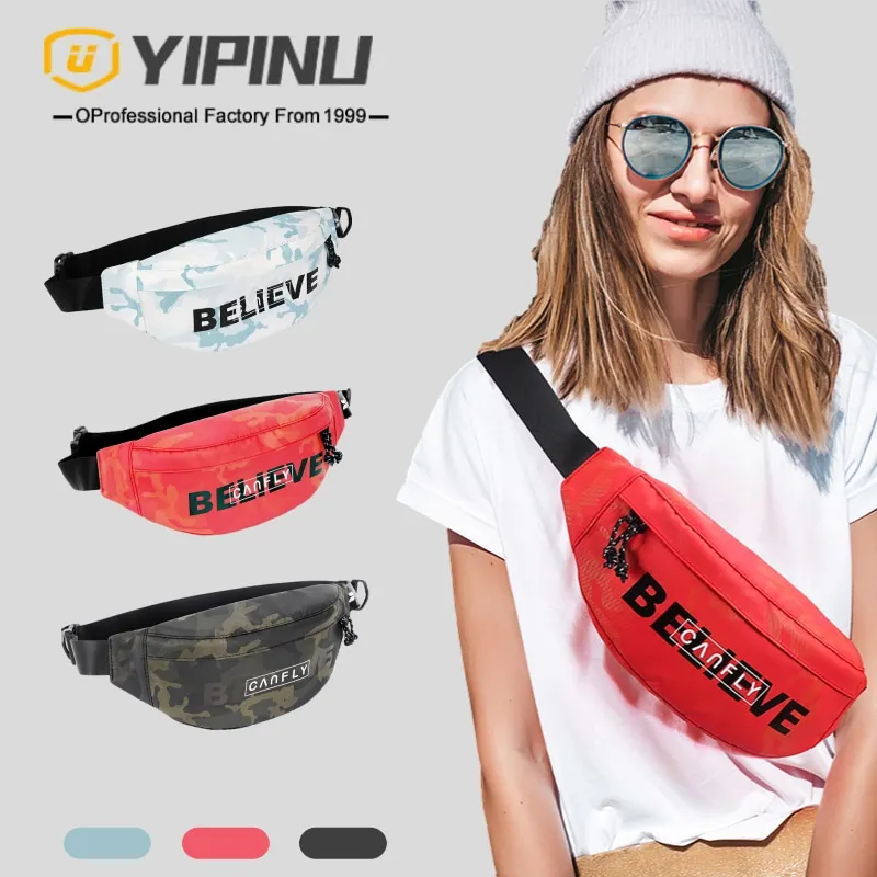 Поясная Сумка-бананка YIPINU с регулируемым ремешком для активного отдыха, тренировок, путешествий, повседневные, для бега, пешего туризма, велоспорта