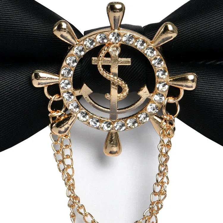 Wedding Groom Groomsmen Business Men Bow Tie Black Double Layer Matte Bow Tie