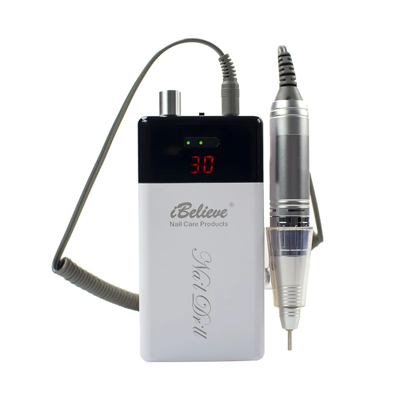 Беспроводная перезаряжаемая портативная настольная дрель для ногтей iBelieve с электрической дрелью 35000 об/мин E file