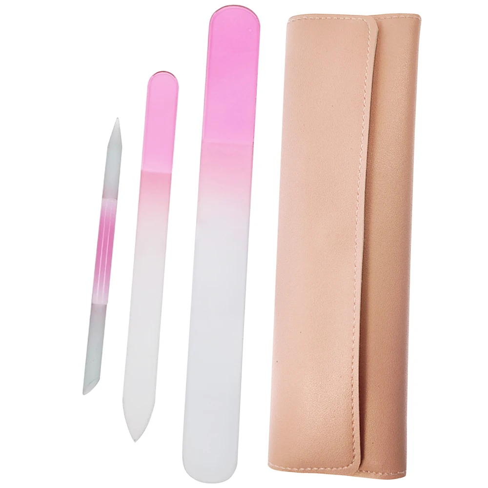 3 шт. розовые стеклянные пилки для ногтей Набор стеклянных пилок для ногтей и дополнительные розовые стеклянные пилки