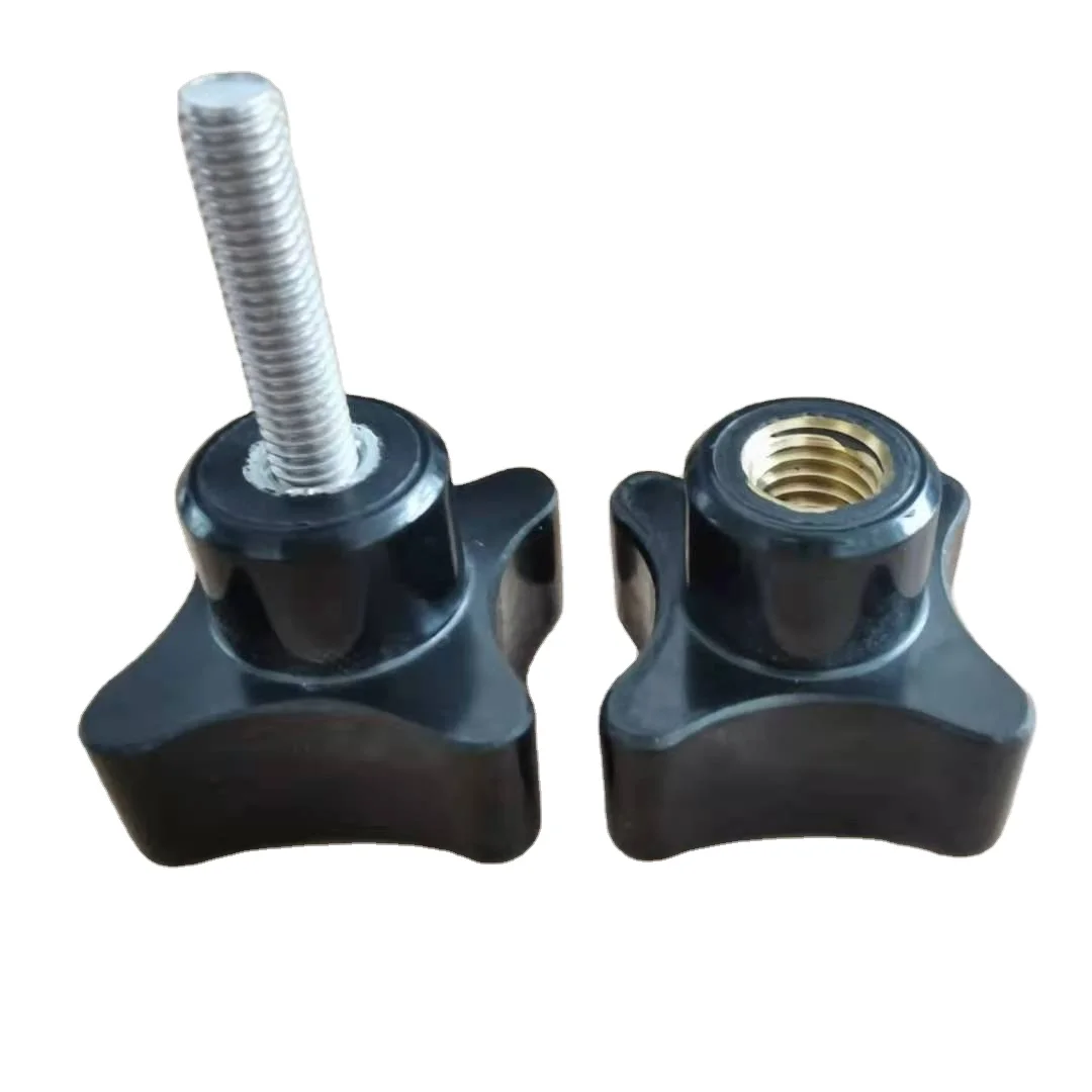 BT 100205 High Quality Luxury Modern M8 Female Black Plastic Cross Handle Knob