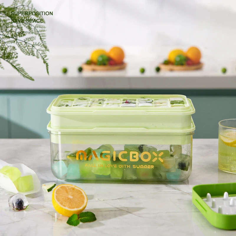 Hot Sales 32 Girds Ice Moulds Tray Silicone Block Mold Cube Ice-tray Portable Kitchen Food Grade Ice Making Molds Trays Storage