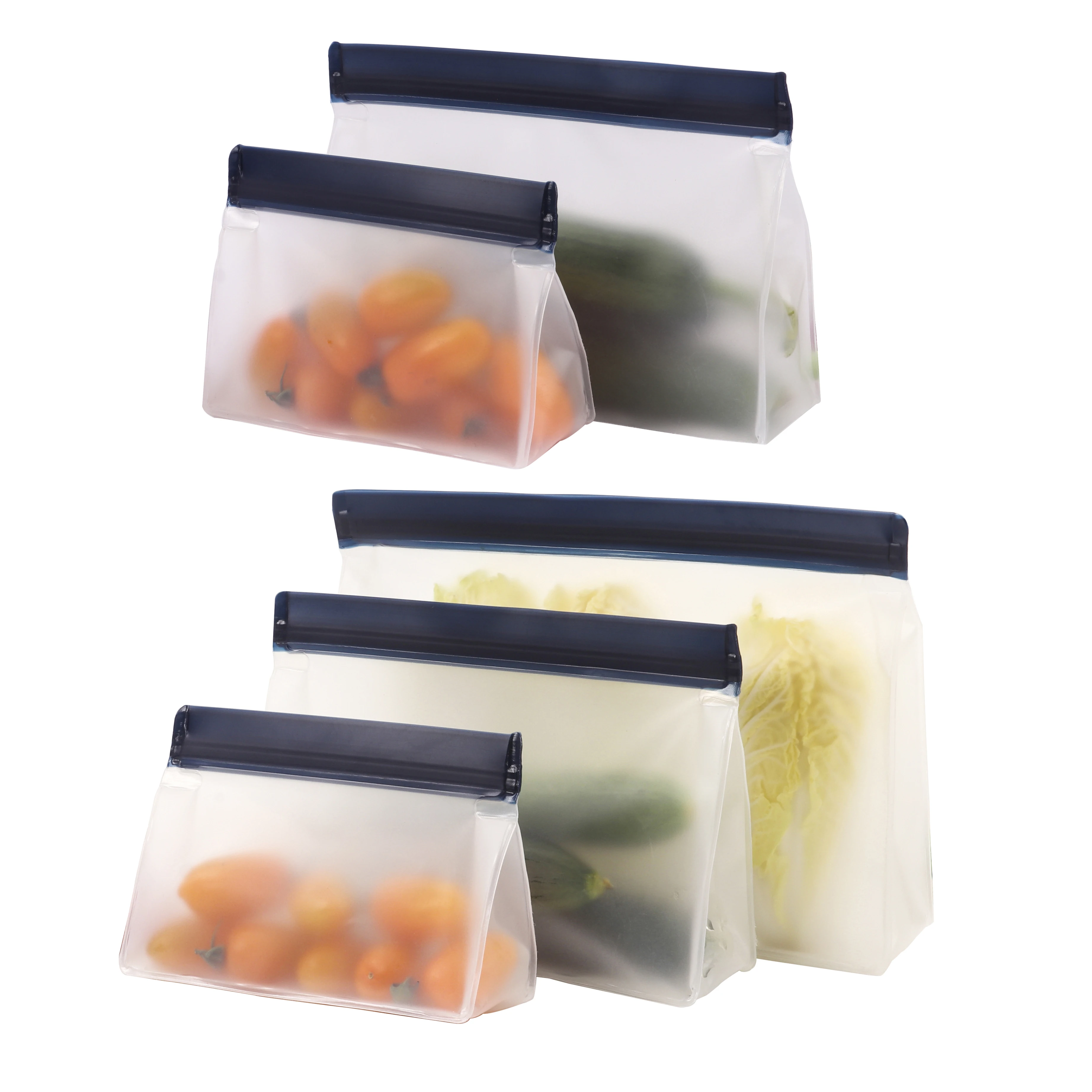 Custom Printed Food Grade peva silicone food storage bag reusable freezer