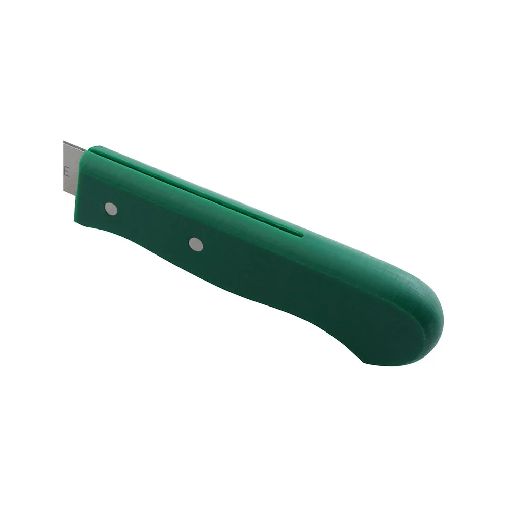 Green PP Handle Banana Knife Stainless Steel Curved Blade