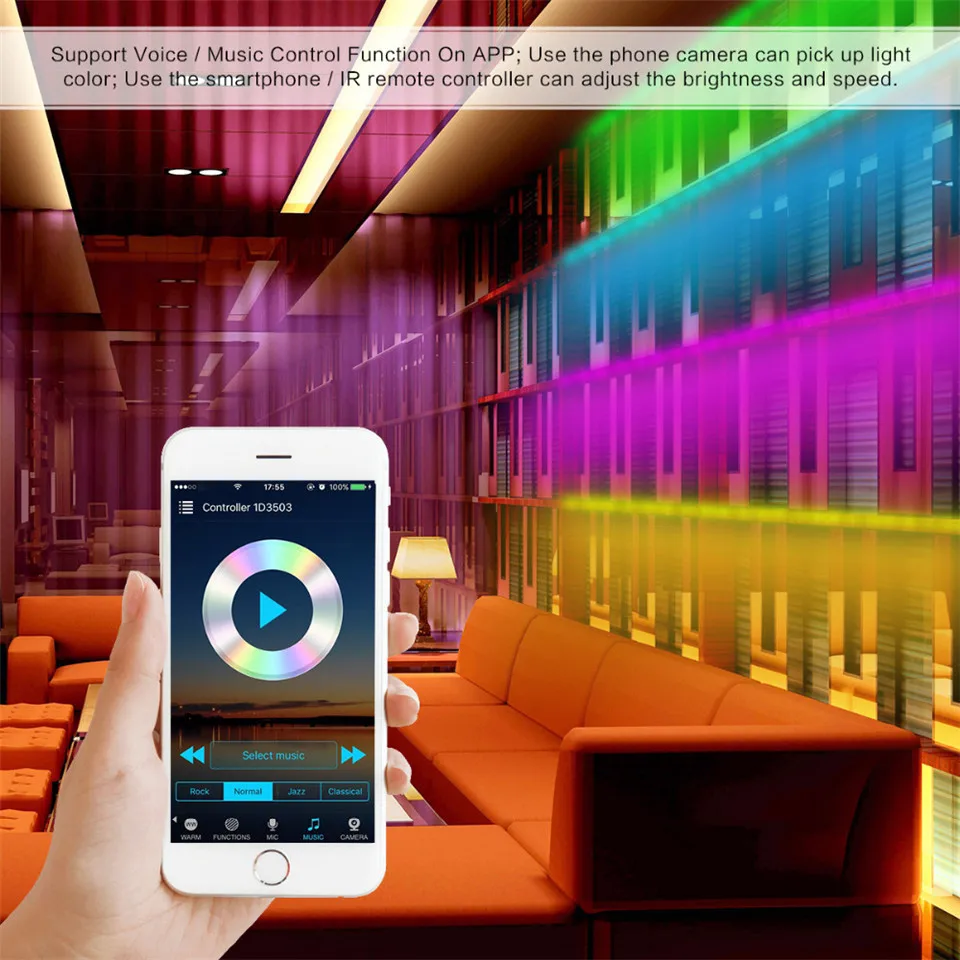 Rgbic led strip smart WIFI RGB APP IP65 rgb strips dream color led strip with connector