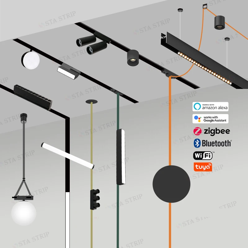 Woven Track Lights Flexible Free Movement Soft Linear Belt Connection Rail Lighting System Dimmable Flexibility Led Track Light