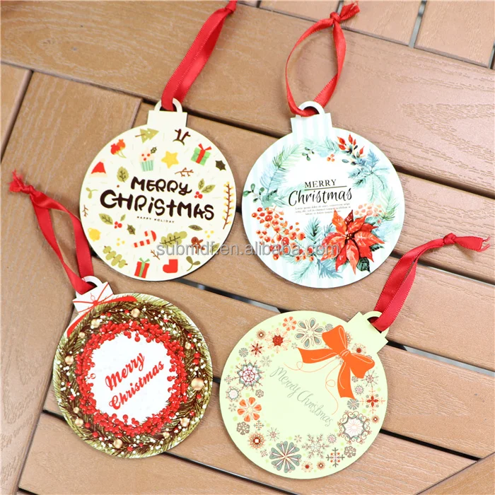 MDFSUB Holiday Decoration Sublimation Hanging Ornament Wooden Ornaments Blank Sublimation Mdf Christmas Ornament