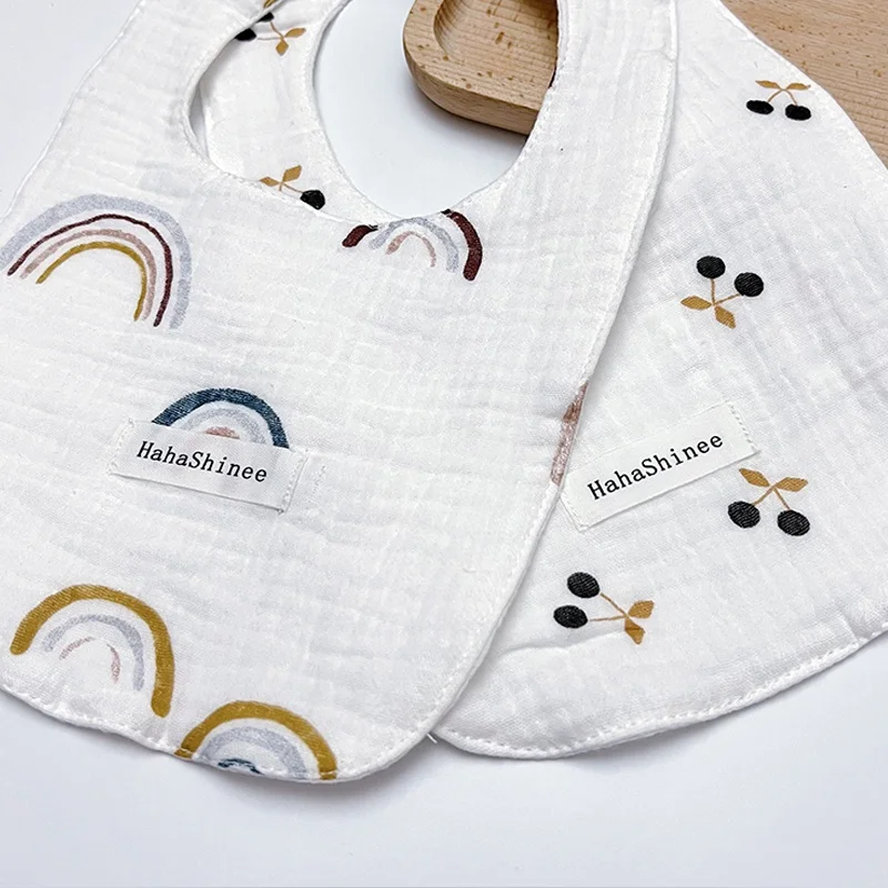 Ins Muslin Cotton U Shape Baby Soft Feeding Drool Infant Bibs Toddler Saliva Towel Feeding Burp