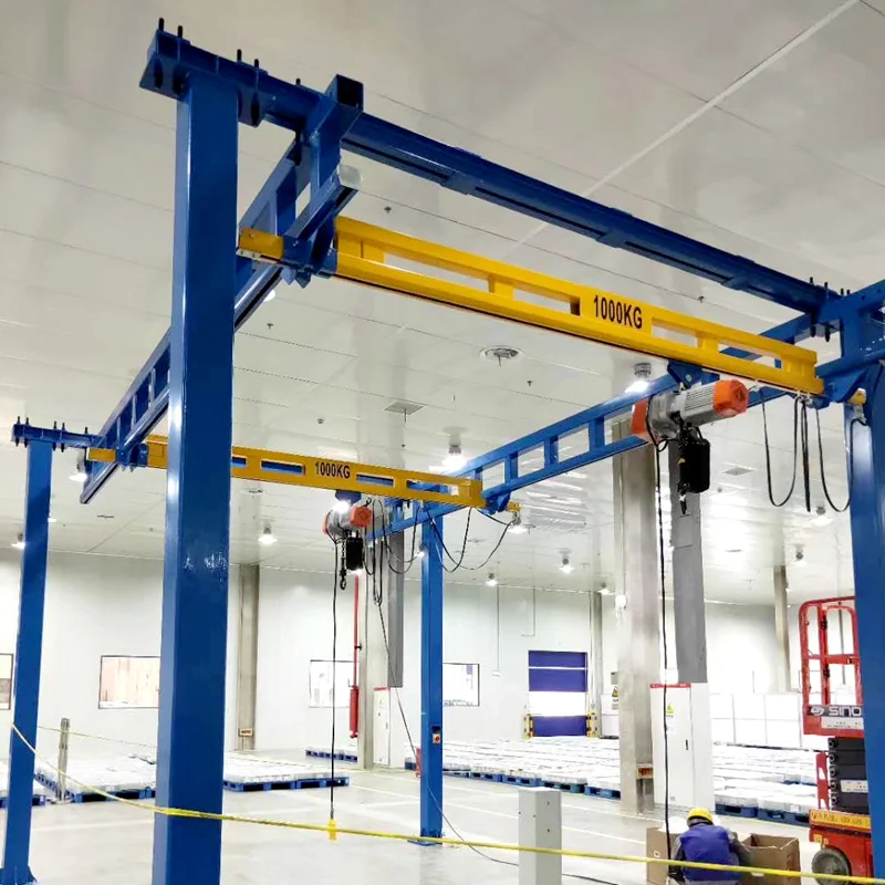 Good Quality Pendent Control 1 Ton 2 Ton 3 Ton Suspension Light Freestanding Bridge Crane Overhead Rail System