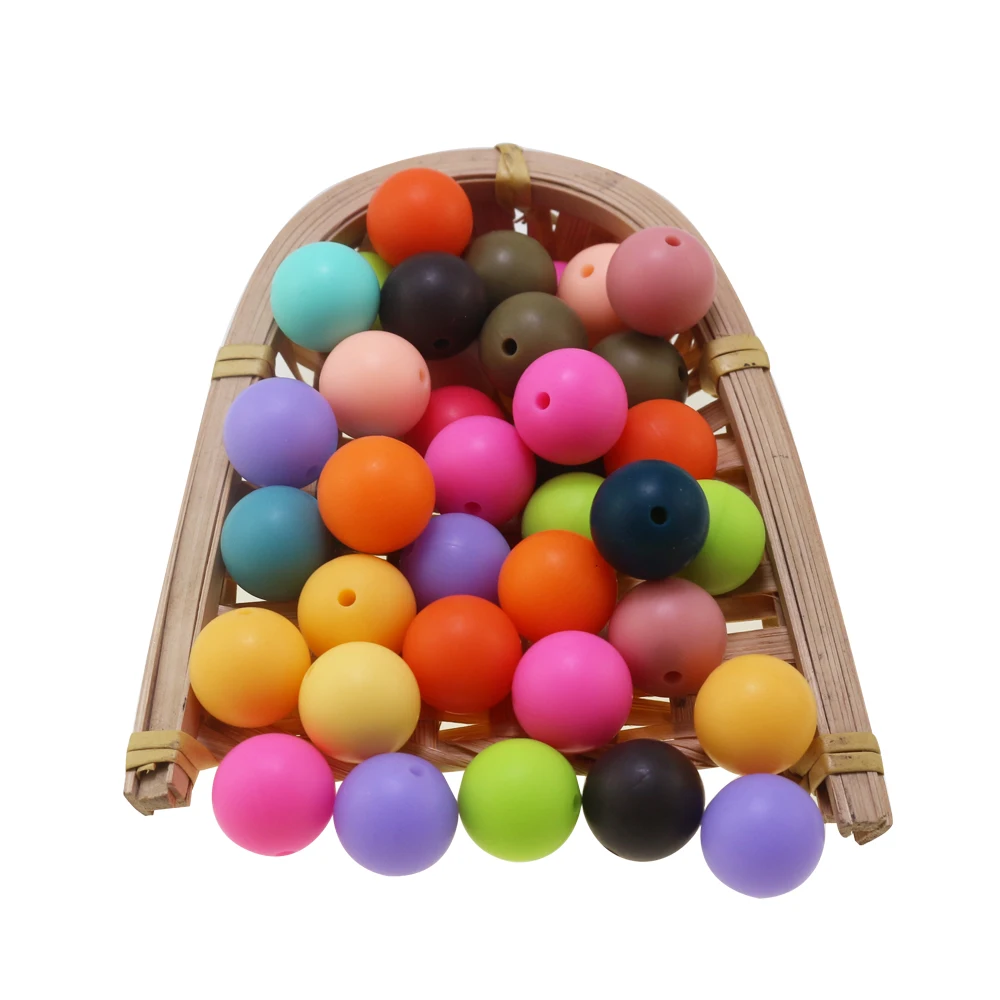 New Colors Silicone Round Loose Baby Chew Beads Focal Making Jewelry Manufacturers Bulk 20MM Silicone Beads For Pens